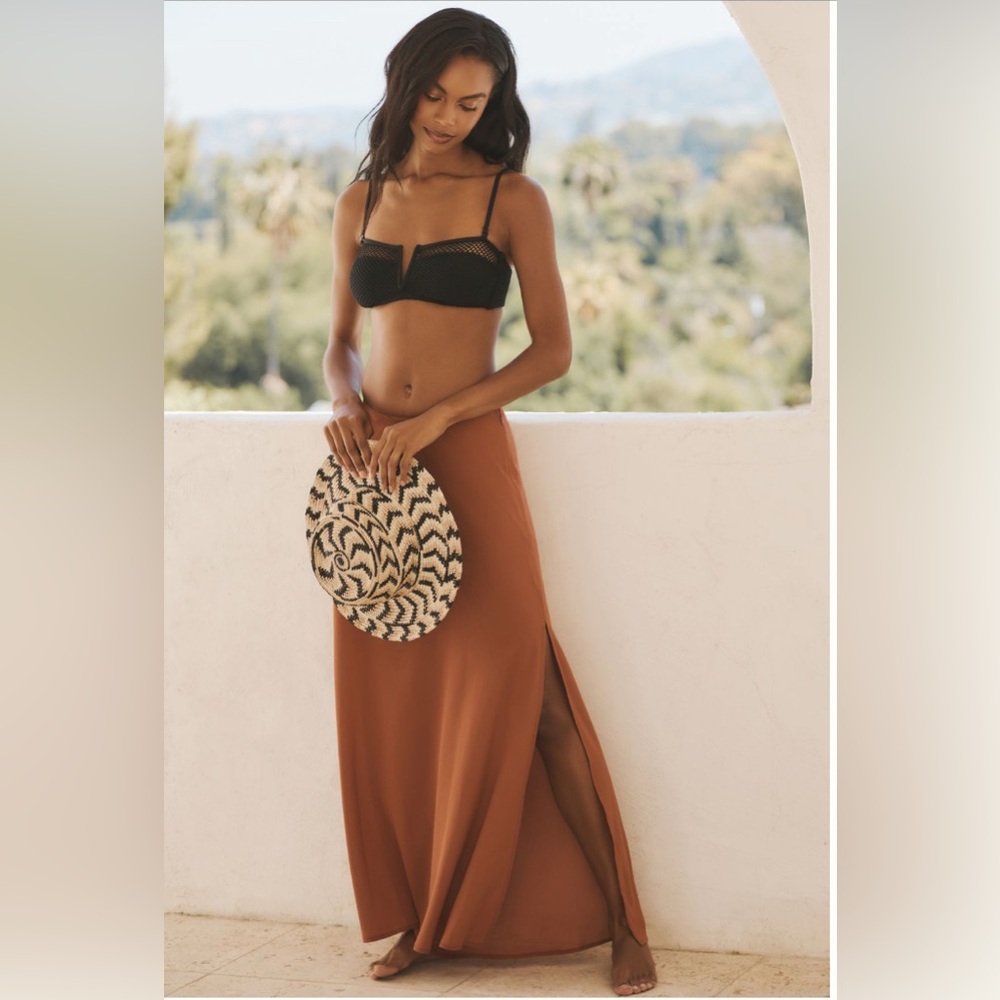 NWT By Anthropologie Low-Rise Maxi Skirt | Brown | Size XS